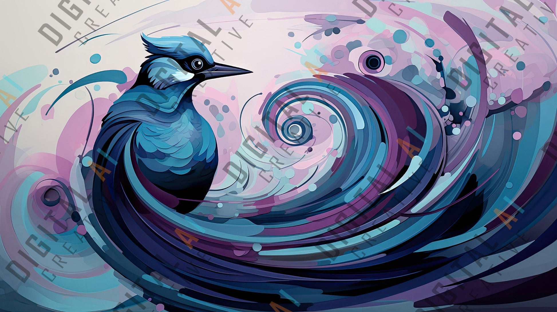 Digital Illustration Package - X4 Birds of Luxe VOL 01  - 8736 x 4896 @300DPI