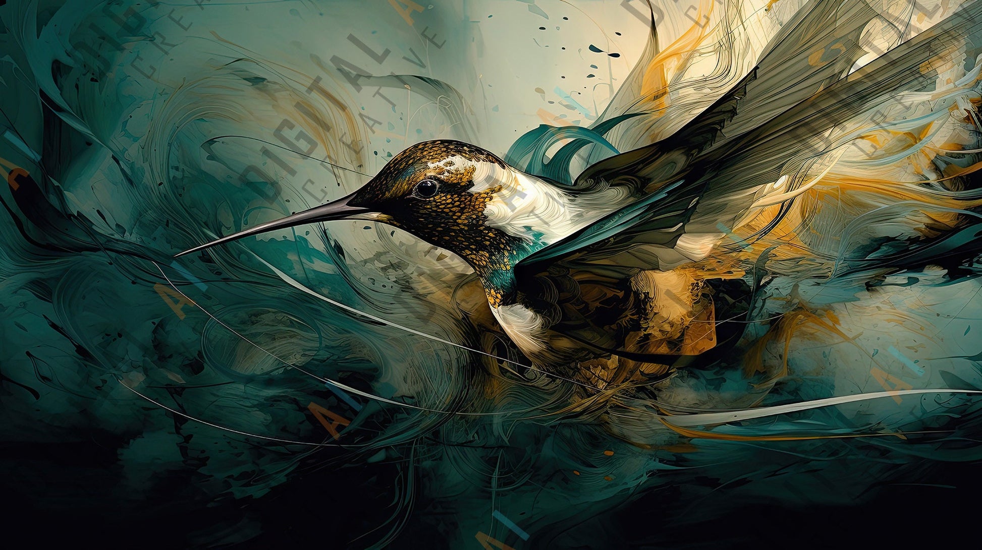 Digital Illustration Package - X5 Birds of Luxe VOL 02  - 8736 x 4896 @300DPI