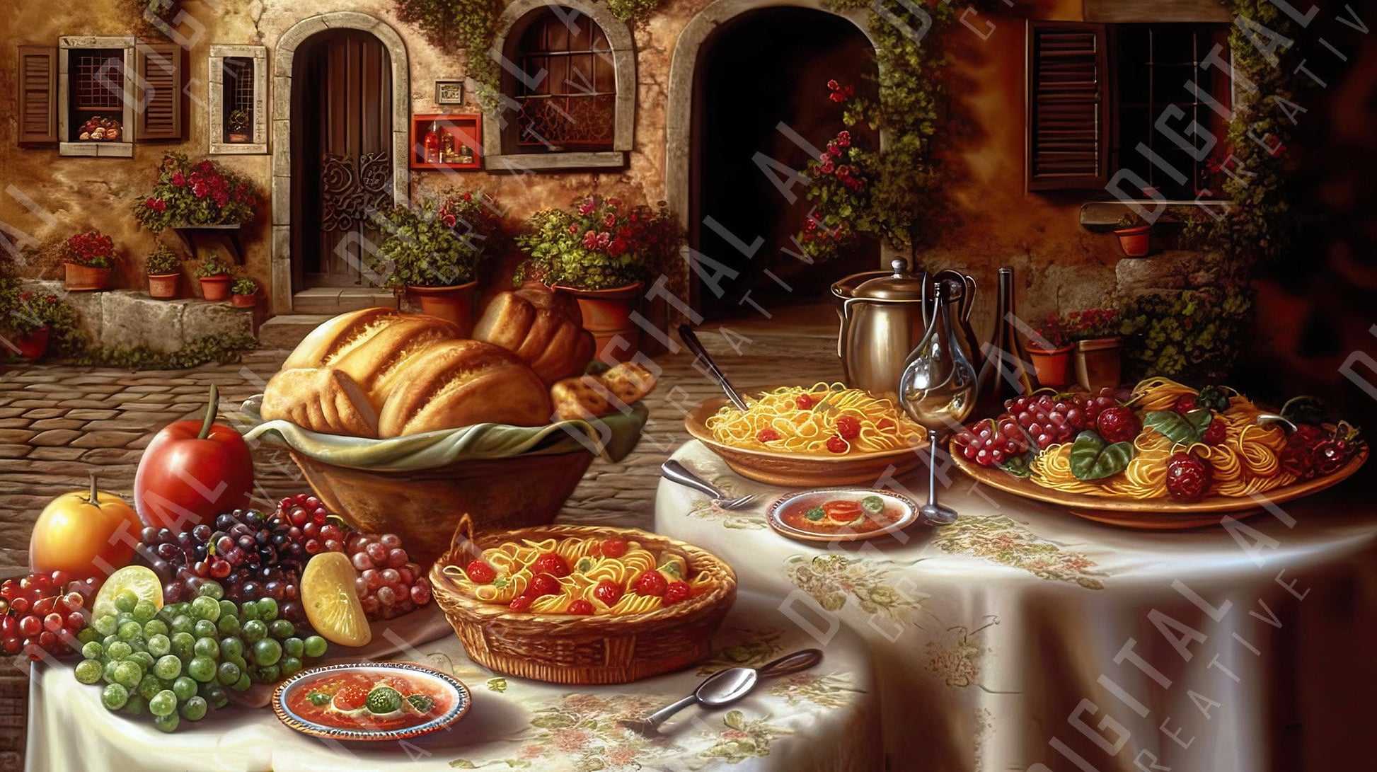 Buon Appetito! - An Outdoor Italian Café Experience 4X Images  8736 x 4896 Pixels @300DPI