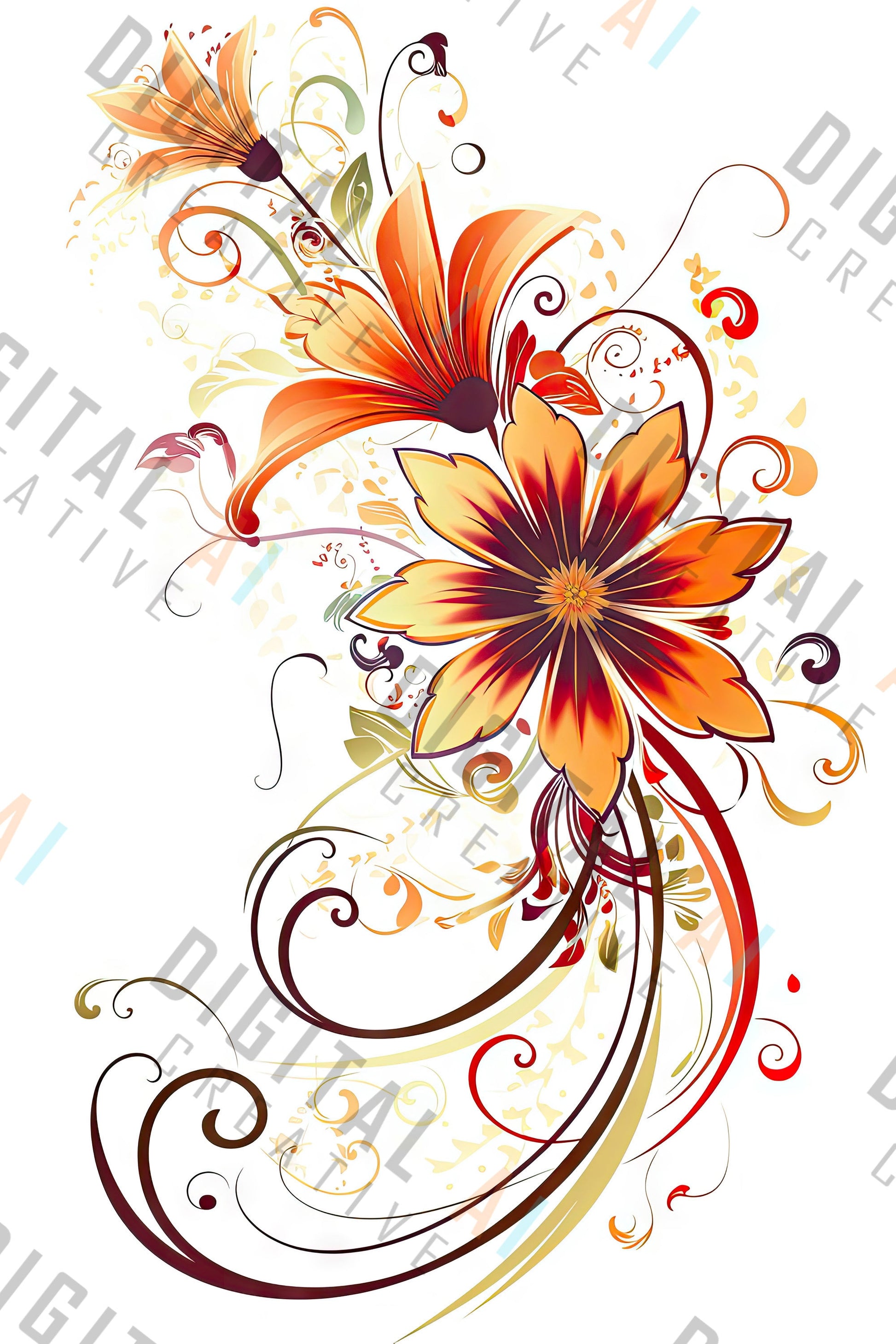 Digital Illustration Package - X8 Flower Garden - A Colorful Collection of Flower Designs Vol 3 - 5376 x 8064 @300DPI